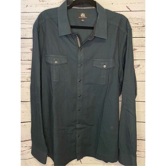 Rock & Republic men’s cotton button up shirt, size XXL - Picture 2 of 6